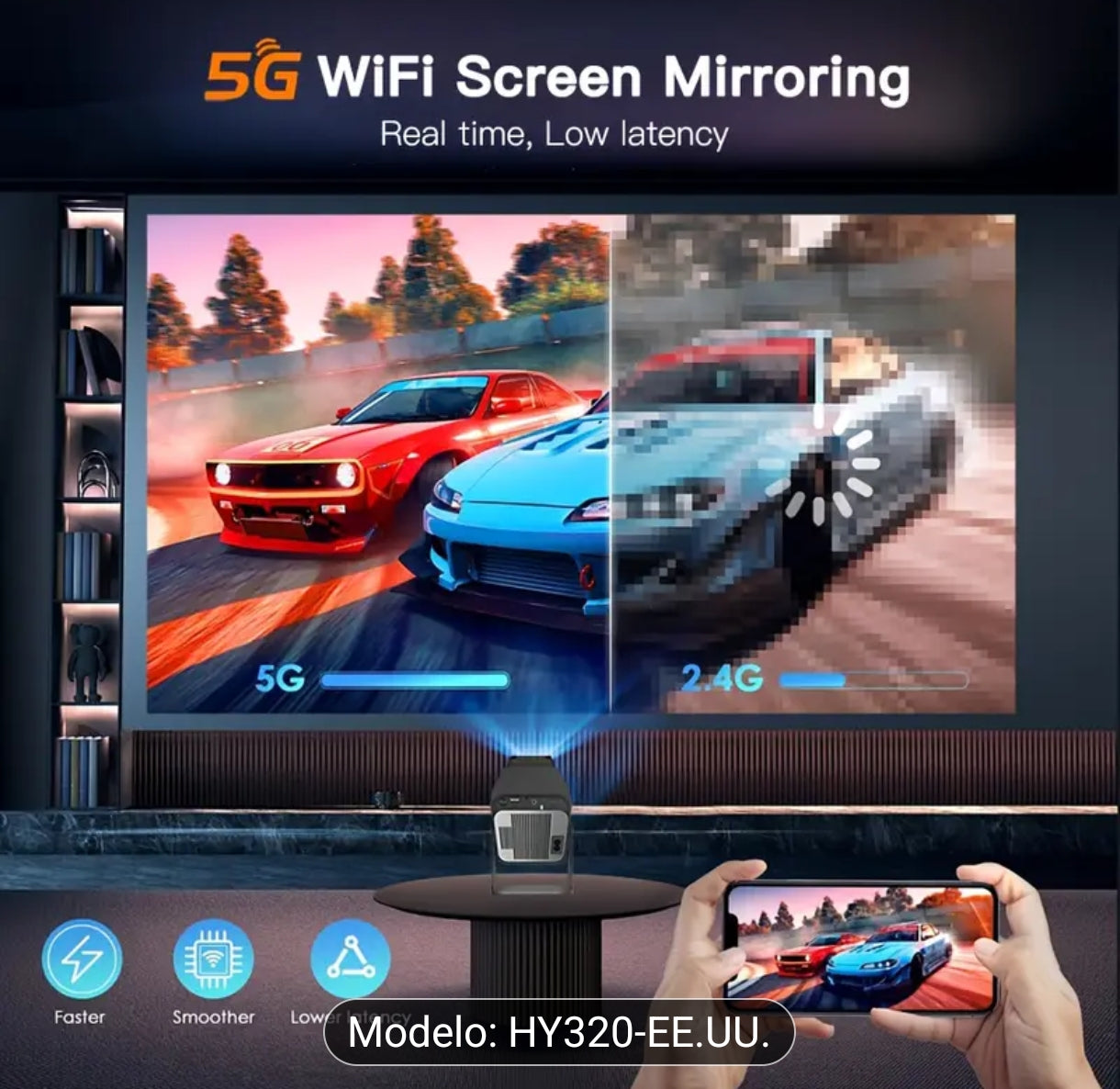 Proyector de video Inteligente HD 1080p