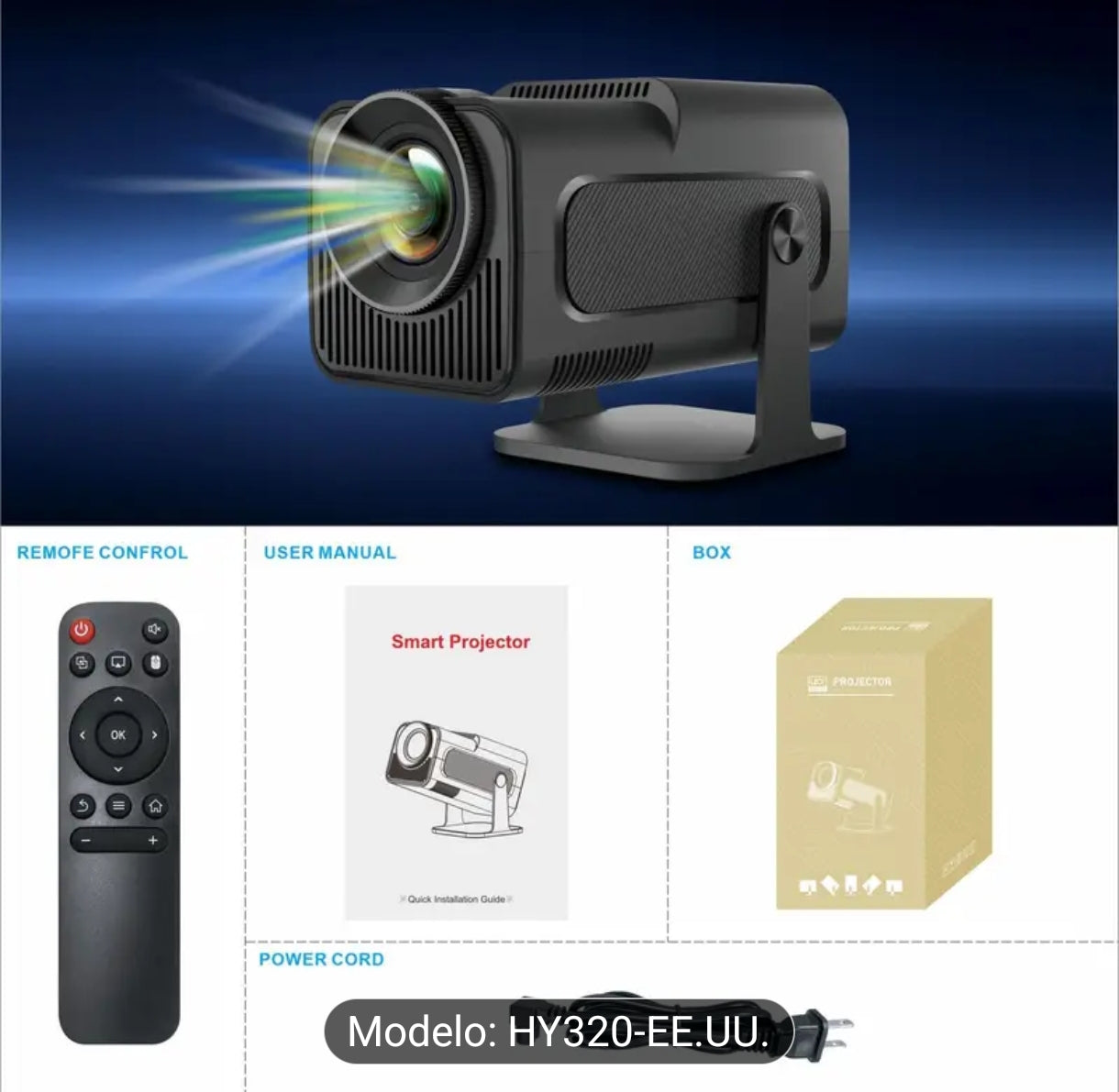 Proyector de video Inteligente HD 1080p