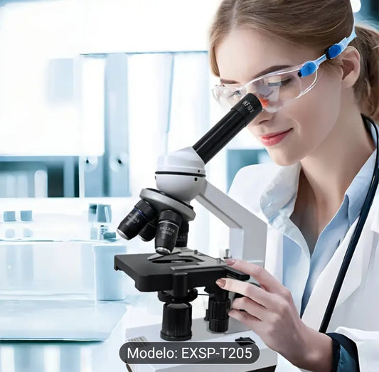 Microscopio de 4 puertos con aumento de 40X-2500X